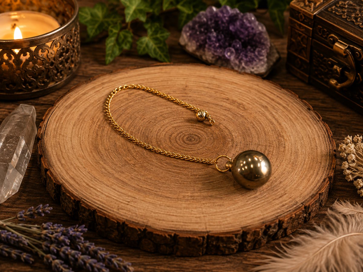 Péndulo Bronce Esfera Geométrica